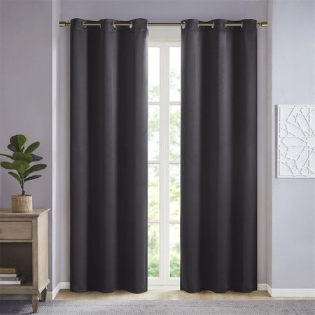 SUN SMART Black 100 Percent Polyester Solid Thermal Panel - Set of 2 SS40-0151